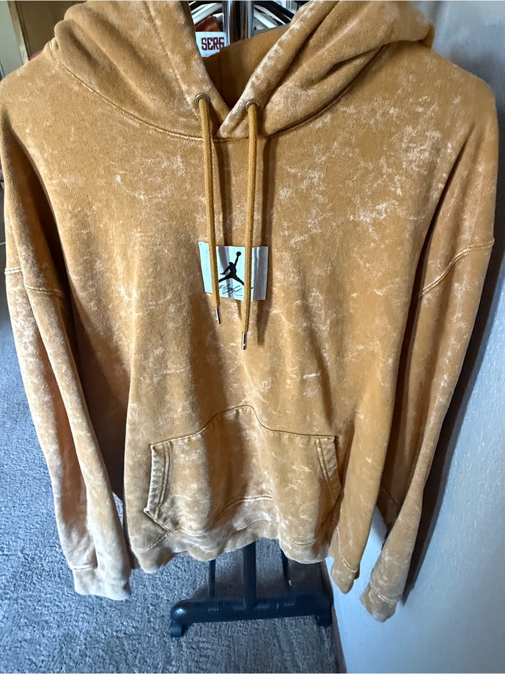 Jordan Ochre Washed Pullover Hoodie with Jumpman Patch